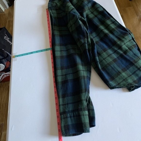 J Crew Mid Weight Cotton Flannel Shirt Blackwatch Plaid Classic Men's Size XL - Picture 6 of 9